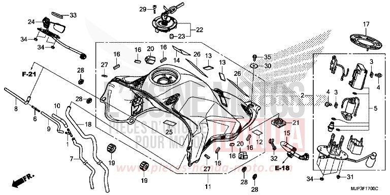 KRAFTSTOFFTANK/KRAFTSTOFFPUMPE von Africa Twin MAT BALLISTIC BLACK METALLIC (NHA86) von 2016